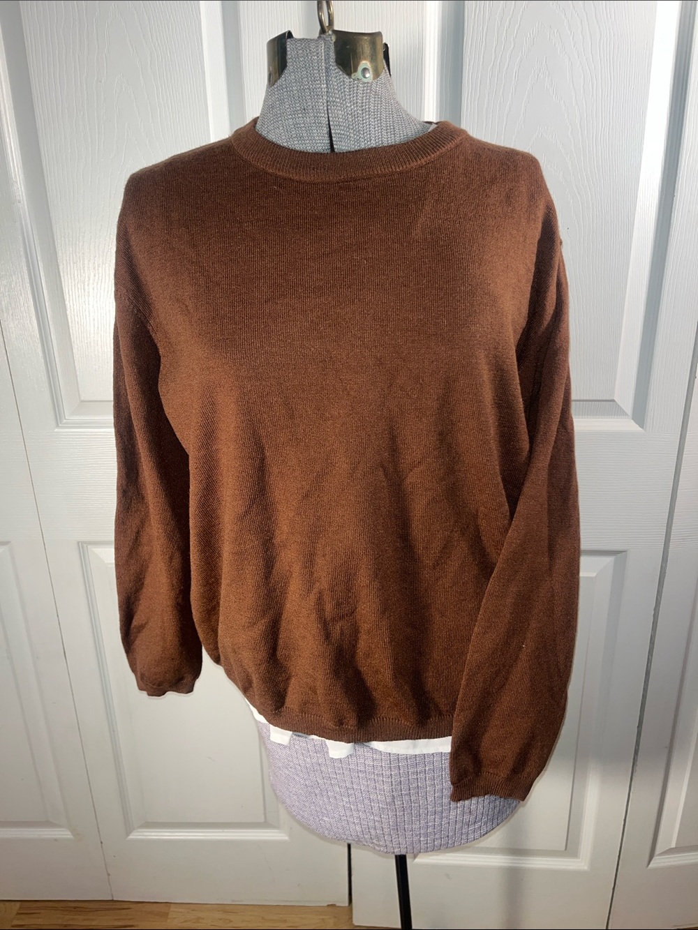 Men's Crewneck Sweater in Rich Brown